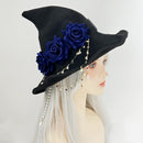 3 Kinds Retro Dark Gothic Girl Lolita Style Cosplay Rose Witch Night Tour Hat