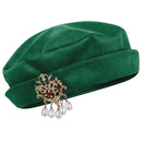 3 Kinds Unisex Renaissance Noble Cosplay Velvet Beret With Rhinestone Pearl Drop Brooch