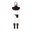 3Pcs Medieval Viking Cosplay Accessories Hooded Scarf Suede Waist Belt Pouch Lace Up Boot Cuffs Legging