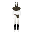 3Pcs Medieval Viking Cosplay Accessories Hooded Scarf Suede Waist Belt Pouch Lace Up Boot Cuffs Legging
