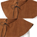 3Pcs Medieval Viking Cosplay Accessories Hooded Scarf Suede Waist Belt Pouch Lace Up Boot Cuffs Legging