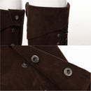 3Pcs Medieval Viking Cosplay Accessories Hooded Scarf Suede Waist Belt Pouch Lace Up Boot Cuffs Legging