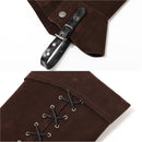 3Pcs Medieval Viking Cosplay Accessories Hooded Scarf Suede Waist Belt Pouch Lace Up Boot Cuffs Legging