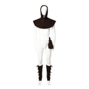 3Pcs Medieval Viking Cosplay Accessories Suede Hooded Cowl Scarf Drawstring Pouch Bag Legging