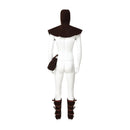 3Pcs Medieval Viking Cosplay Accessories Suede Hooded Cowl Scarf Drawstring Pouch Bag Legging