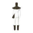 3Pcs Medieval Viking Cosplay Accessories Suede Hooded Cowl Scarf Drawstring Pouch Bag Legging