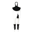 3Pcs Medieval Viking Cosplay Accessories Suede Hooded Cowl Scarf Drawstring Pouch Bag Legging