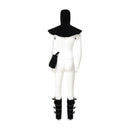 3Pcs Medieval Viking Cosplay Accessories Suede Hooded Cowl Scarf Drawstring Pouch Bag Legging