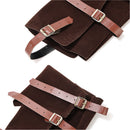 3Pcs Medieval Viking Cosplay Accessories Suede Hooded Cowl Scarf Drawstring Pouch Bag Legging