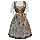 3 Piece Female Oktoberfest Day Munich Beer Maid Cosplay Dark Green Dress - AwwwCos