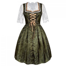 3 Piece Female Oktoberfest Day Munich Beer Maid Cosplay Dark Green Dress - AwwwCos