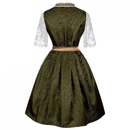 3 Piece Female Oktoberfest Day Munich Beer Maid Cosplay Dark Green Dress - AwwwCos