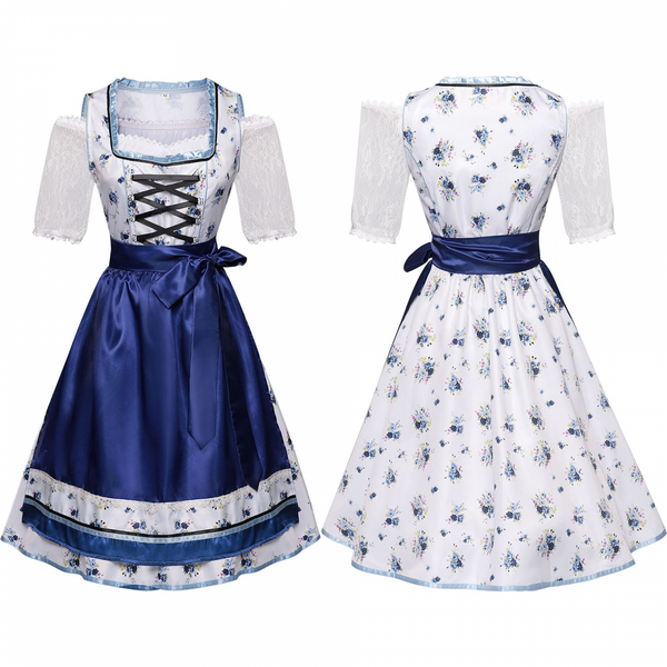 3 Piece Female Oktoberfest Day Munich Beer Maid Cosplay Floral Dress - AwwwCos