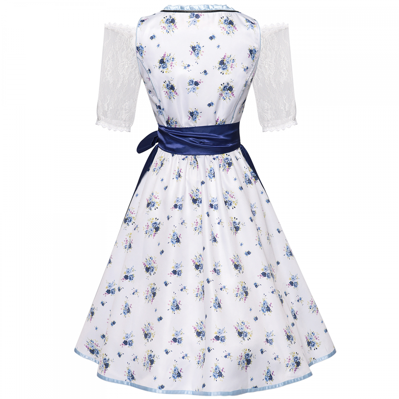3 Piece Female Oktoberfest Day Munich Beer Maid Cosplay Floral Dress - AwwwCos