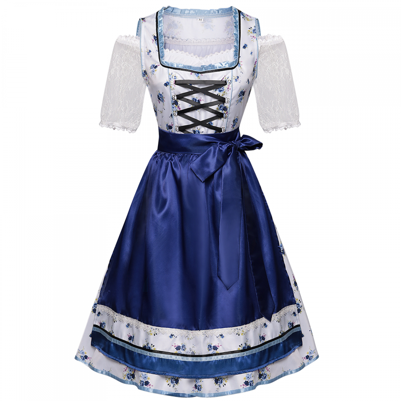 3 Piece Female Oktoberfest Day Munich Beer Maid Cosplay Floral Dress - AwwwCos