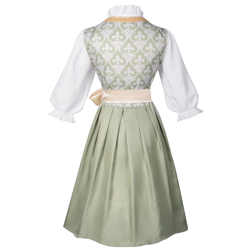 3 Piece Female Oktoberfest Day Munich Beer Maid Cosplay Green Dress - AwwwCos
