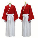 Anime Himura Kenshin Cosplay Costume Red Top White Culotte - AwwwCos