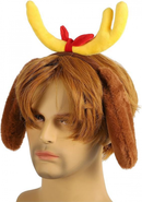 Christmas Deer Antler Headband with Dog Ears, Reindeer Horn for Adult Kids