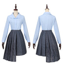 Movie Wicked ShenShen Cosplay Costume Gray Striped Uniform Skirt
