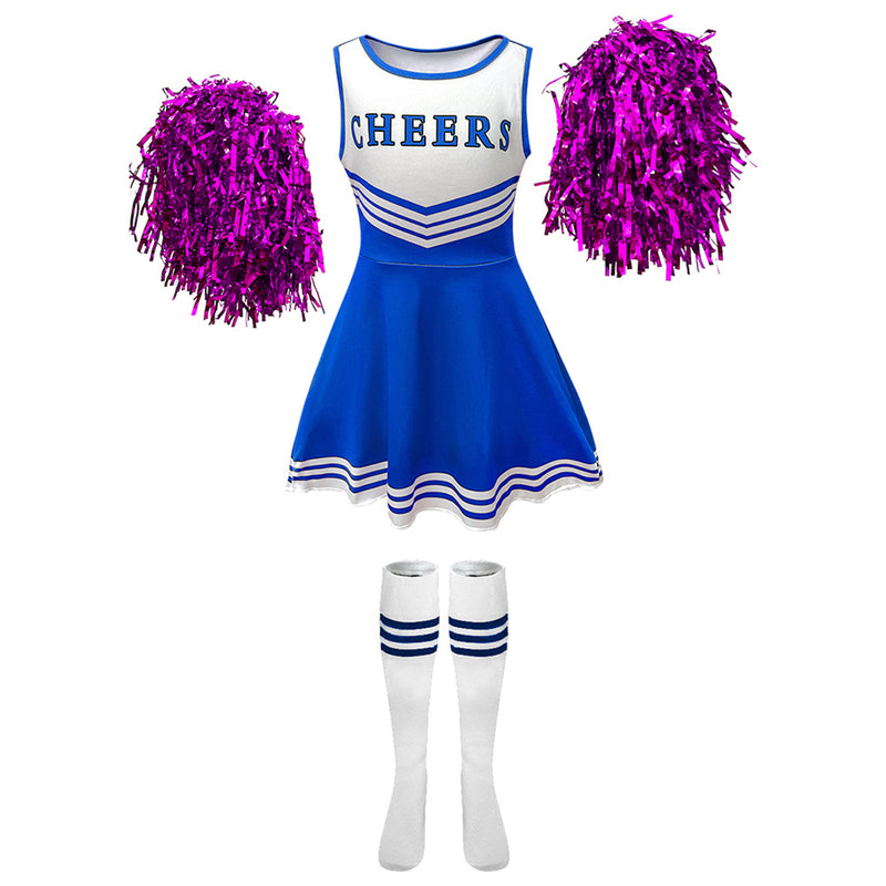 4 Kinds Cheerleading Cosplay Costume Syage Performance Sleeveless Dress - AwwwCos