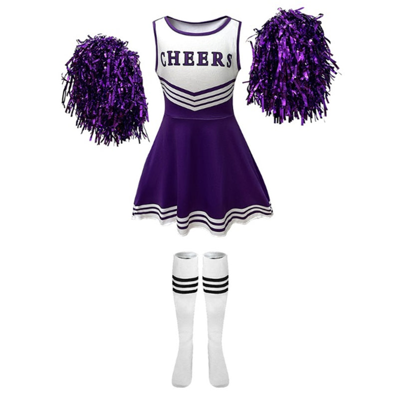 4 Kinds Cheerleading Cosplay Costume Syage Performance Sleeveless Dress - AwwwCos