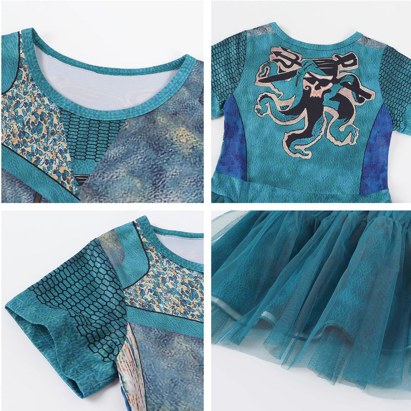 4 Kinds Child Girls Descendants Cosplay Costume Cap Sleeve Tutu Dress - AwwwCos