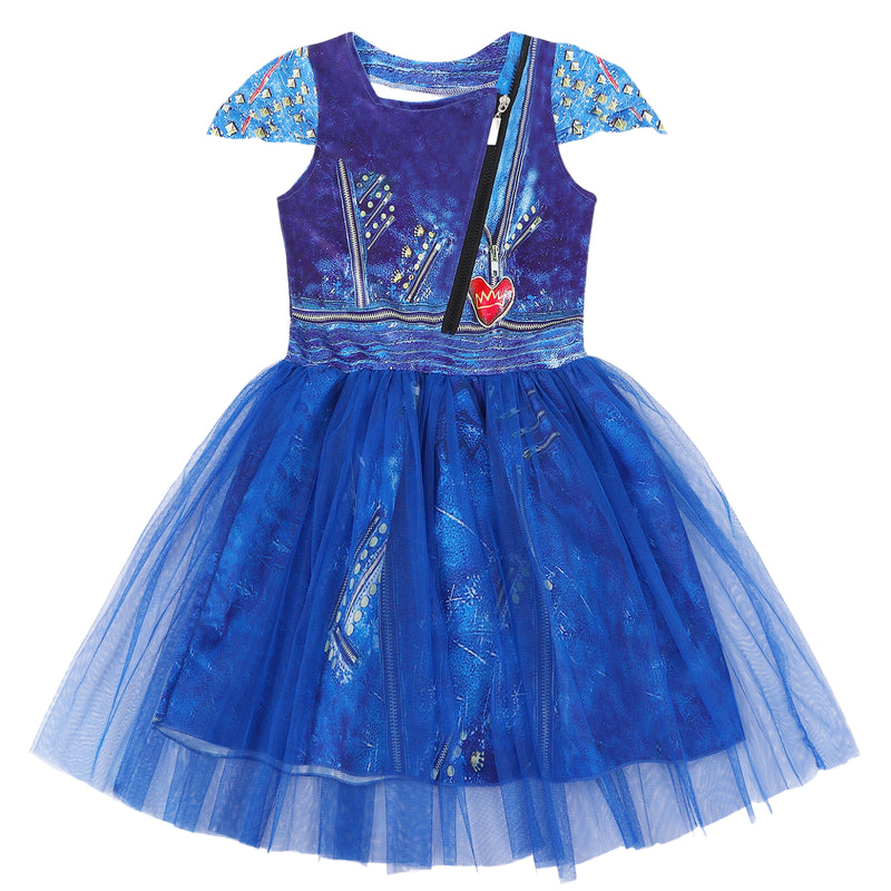 4 Kinds Child Girls Descendants Cosplay Costume Cap Sleeve Tutu Dress - AwwwCos