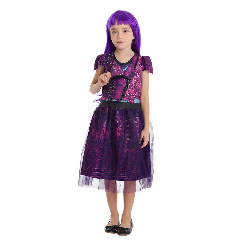 4 Kinds Child Girls Descendants Cosplay Costume Cap Sleeve Tutu Dress - AwwwCos