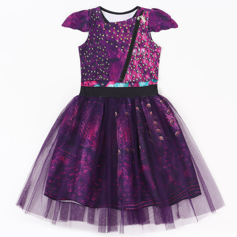 4 Kinds Child Girls Descendants Cosplay Costume Cap Sleeve Tutu Dress - AwwwCos