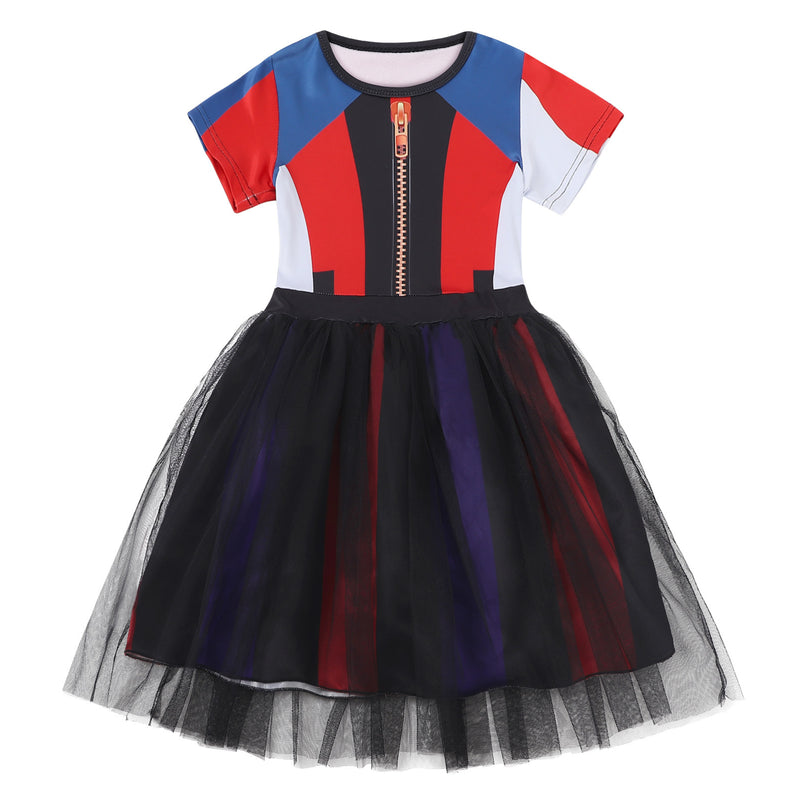 4 Kinds Child Girls Descendants Cosplay Costume Cap Sleeve Tutu Dress - AwwwCos
