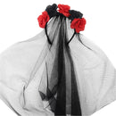 4 Kinds Day Of The Dead Halloween Flower Headband Rose Floral Skull Headpiece Veil - AwwwCos