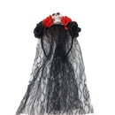 4 Kinds Day Of The Dead Halloween Flower Headband Rose Floral Skull Headpiece Veil - AwwwCos