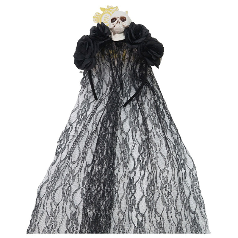 4 Kinds Day Of The Dead Halloween Flower Headband Rose Floral Skull Headpiece Veil - AwwwCos