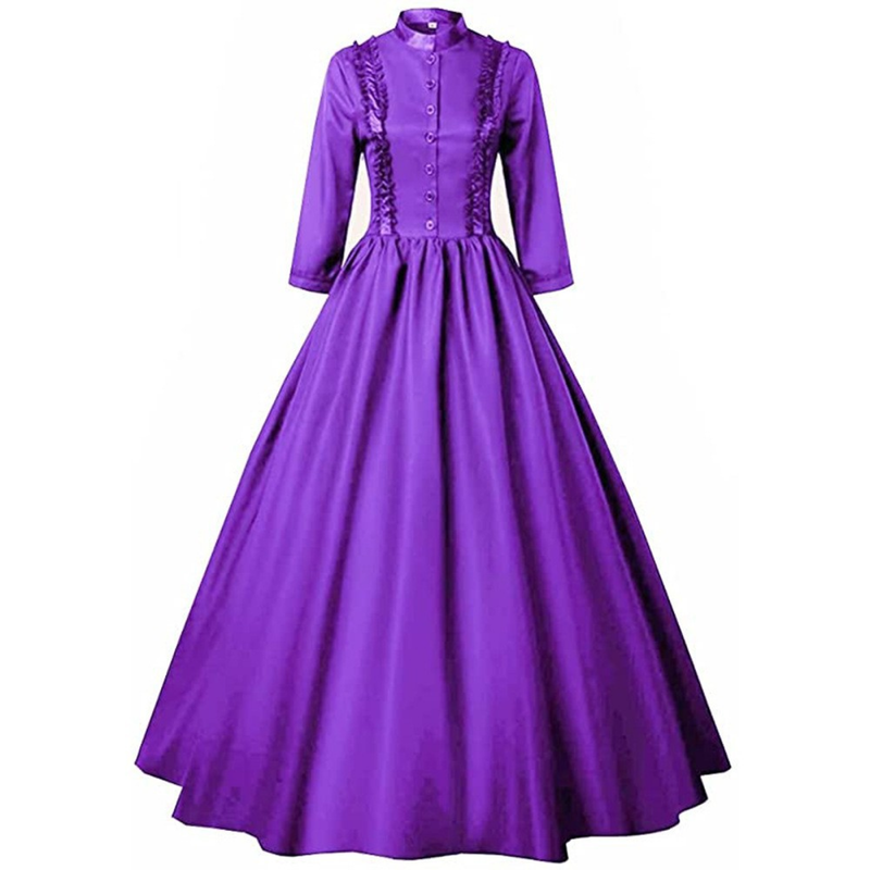 4 Kinds Female Victorian Vintage Goth Lace Maxi Dress Lady Ball Gown - AwwwCos