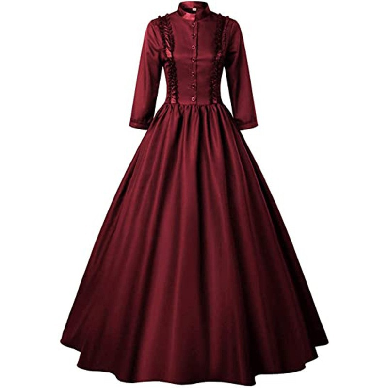 4 Kinds Female Victorian Vintage Goth Lace Maxi Dress Lady Ball Gown - AwwwCos
