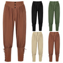 4 Kinds Men Viking Pirate Cosplay Renaissance Medieval Lace Up Tapered Pants