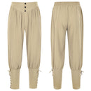 4 Kinds Men Viking Pirate Cosplay Renaissance Medieval Lace Up Tapered Pants