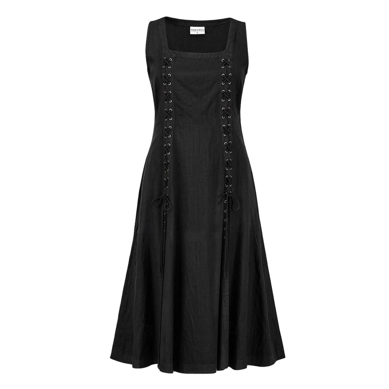 4 Kinds Women Sleeveless Lace Up Underbust Pirate High Low Split Peasant Dress - AwwwCos