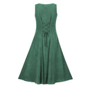 4 Kinds Women Sleeveless Lace Up Underbust Pirate High Low Split Peasant Dress - AwwwCos