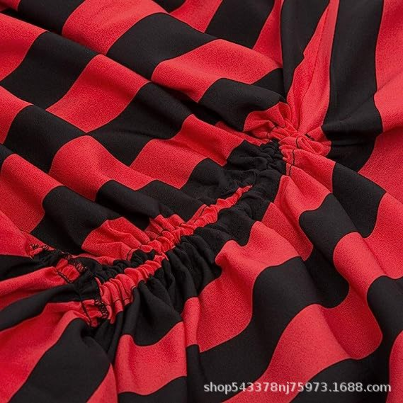 4 Kinds Womens Vintage Striped Steampunk Fashion Adjustable High Low Skirt - AwwwCos