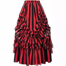 4 Kinds Womens Vintage Striped Steampunk Fashion Adjustable High Low Skirt - AwwwCos