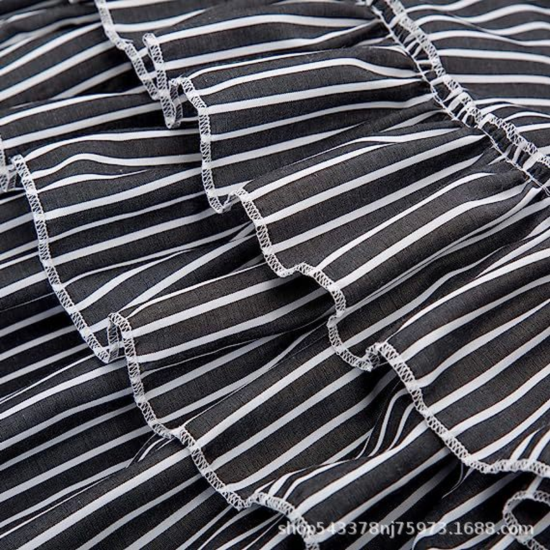 4 Kinds Womens Vintage Striped Steampunk Fashion Adjustable High Low Skirt - AwwwCos