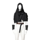 4Pcs Medieval Viking Cosplay Accessories Frayed Hooded Scarf Lace Up Bracers Single Shoulder Armor Belt Safety Pins