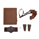 4Pcs Medieval Viking Cosplay Accessories Hooded Scarf Corset Lace Up Bracers Single Shoulder Armor Safety Pins