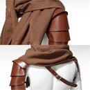 4Pcs Medieval Viking Cosplay Accessories Hooded Scarf Corset Lace Up Bracers Single Shoulder Armor Safety Pins