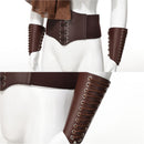 4Pcs Medieval Viking Cosplay Accessories Hooded Scarf Corset Lace Up Bracers Single Shoulder Armor Safety Pins