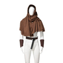 4Pcs Medieval Viking Cosplay Accessories Set Hooded Scarf Belt Wrist Wraps Safety Pins