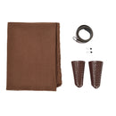 4Pcs Medieval Viking Cosplay Accessories Set Hooded Scarf Belt Wrist Wraps Safety Pins
