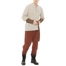 4 Pcs Renaissance Men Viking Pirate Cosplay Costume Shirt Banded Pants Belt
