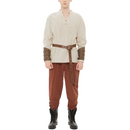 4 Pcs Renaissance Men Viking Pirate Cosplay Costume Shirt Banded Pants Belt
